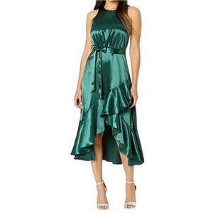 Taylor Ruffle Satin Dress